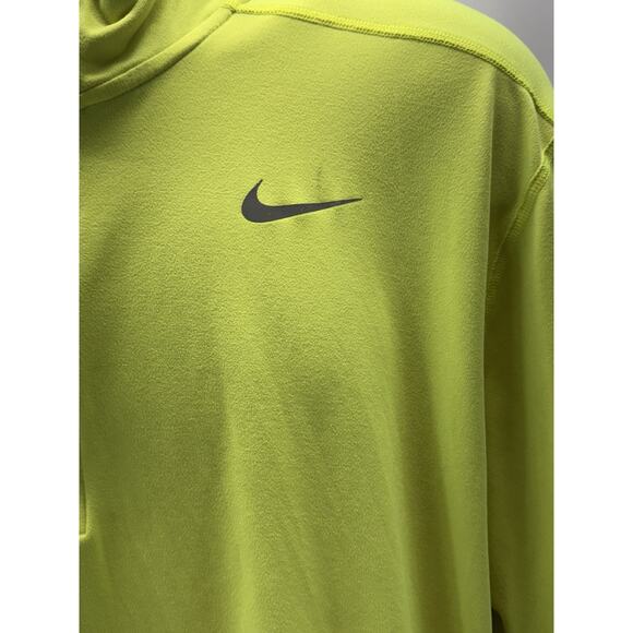 Nike Running 1/4 Zip Jacket Sweatshirt Dri Fit Neon Athletic Mens Sz XL Stains - Picture 2 of 11
